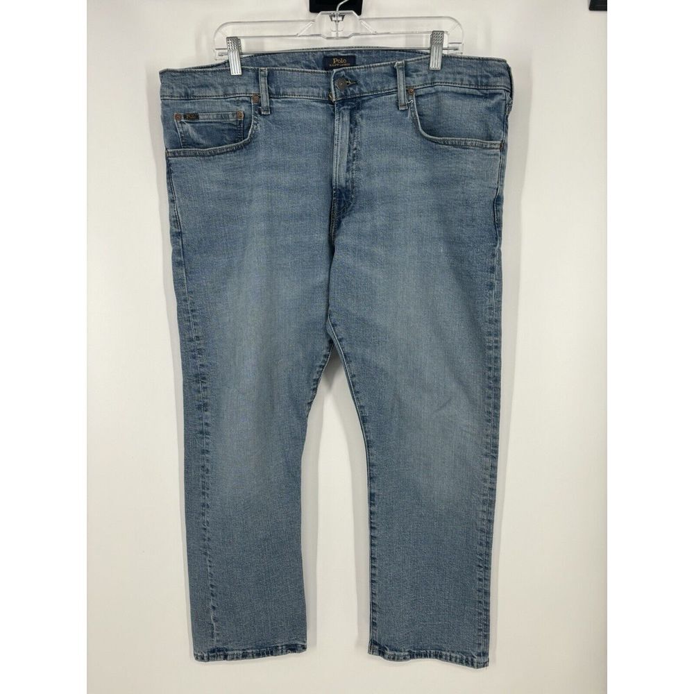 Polo Ralph Lauren Hampton Relaxed Straight Leg Fit Jeans Light Wash Size 38x30
